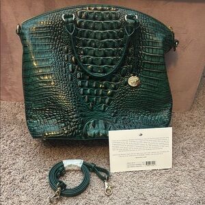 Brahmin Large Duxbury Satchel in Emerald Melbourne